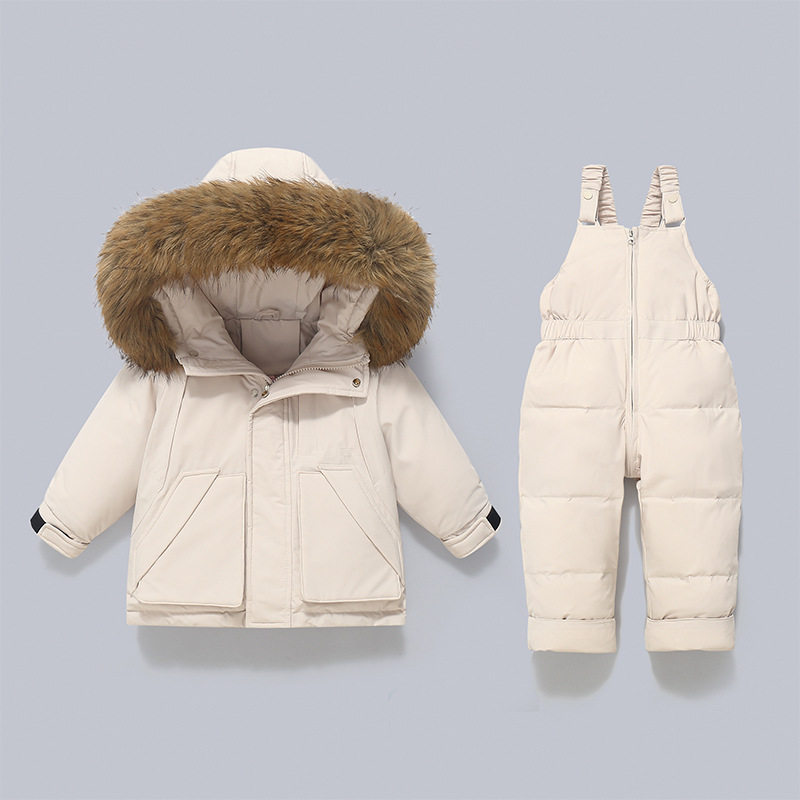 儿童羽绒服套装冬男女宝宝滑雪服