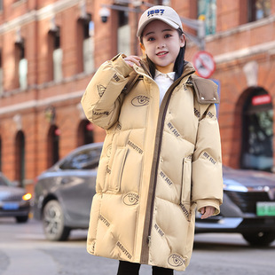 东北哈尔滨零下40度极寒超厚羽绒服女童中长款大棉袄中大童鸭绒衣