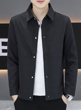 秋冬季薄棉衣青年翻领男士加棉加厚上衣行政夹克百搭二棉商务外套