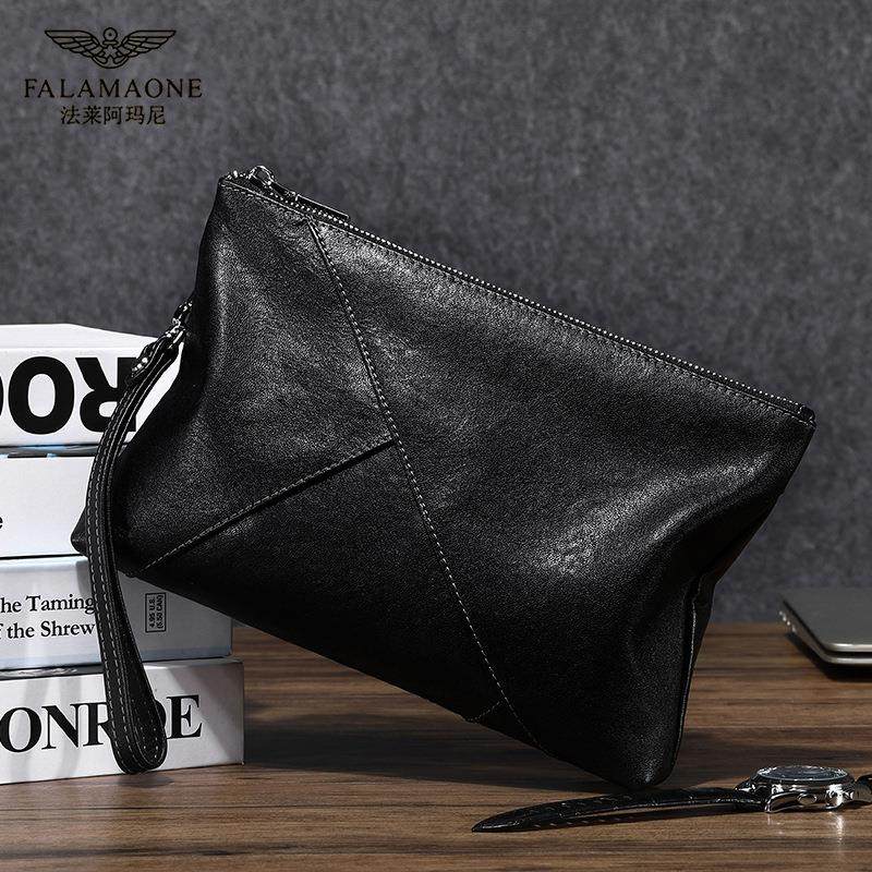法莱阿玛尼【专柜正品】轻奢男士手包真皮手拿包夹包信封包休闲包