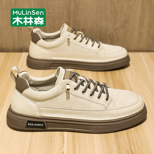 木林森鞋子男休闲鞋2026新款春秋一脚蹬板鞋男士夏季百搭小白潮鞋