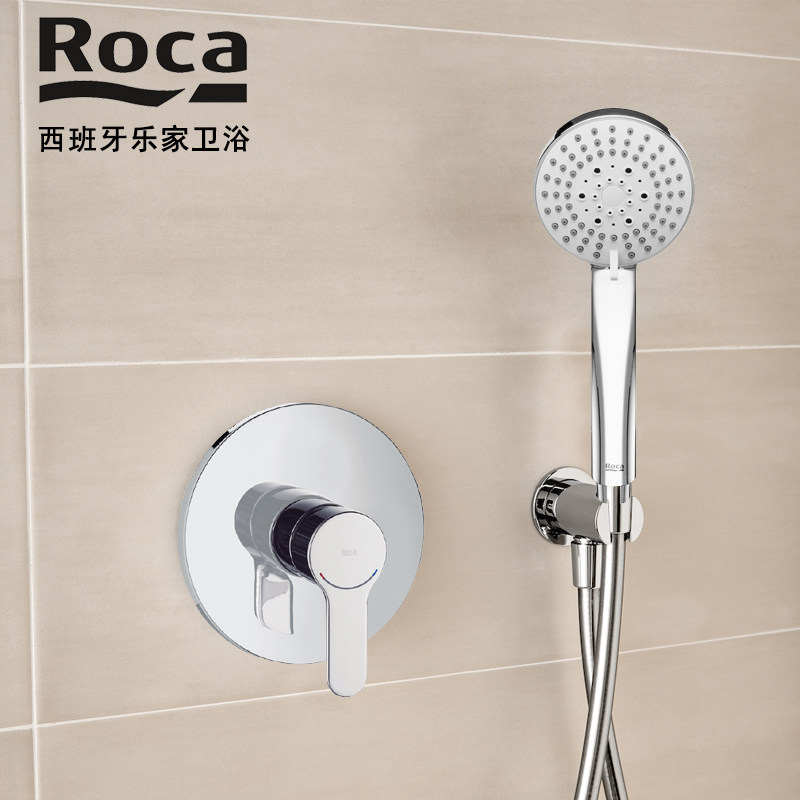 roca乐家l20入墙式单把淋浴花洒龙头5a2a09c00暗装带芯墙出水圆形