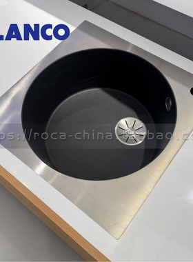 德国铂浪高ARTAGO 6花岗岩吧台导台水槽单槽521766沥青不锈钢边框