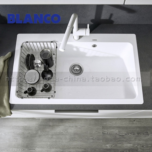 德国铂浪高NAYA XL 9花岗岩水槽521816大单槽白色86cm厨盆洗菜盆