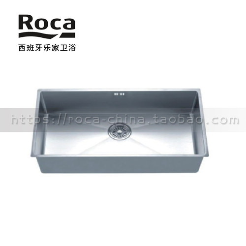ROCA乐家 方形单槽厨房盆304不锈钢水槽87N110740台上洗菜盆74cm