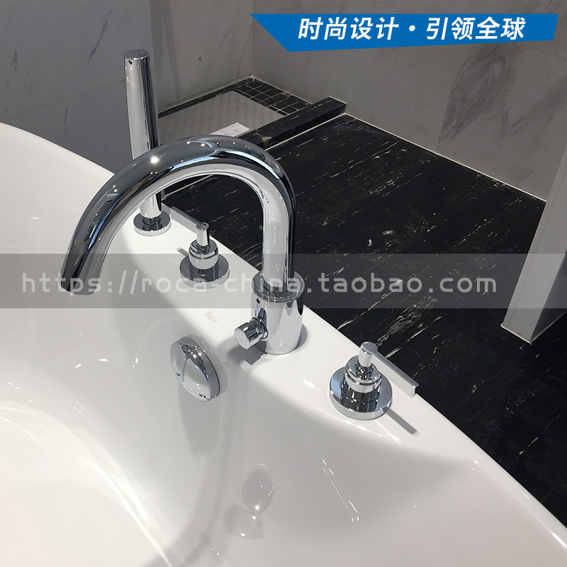 roca乐家 安迪四孔浴缸淋浴龙头5a0963c0n台式双把水龙头全铜瓷芯