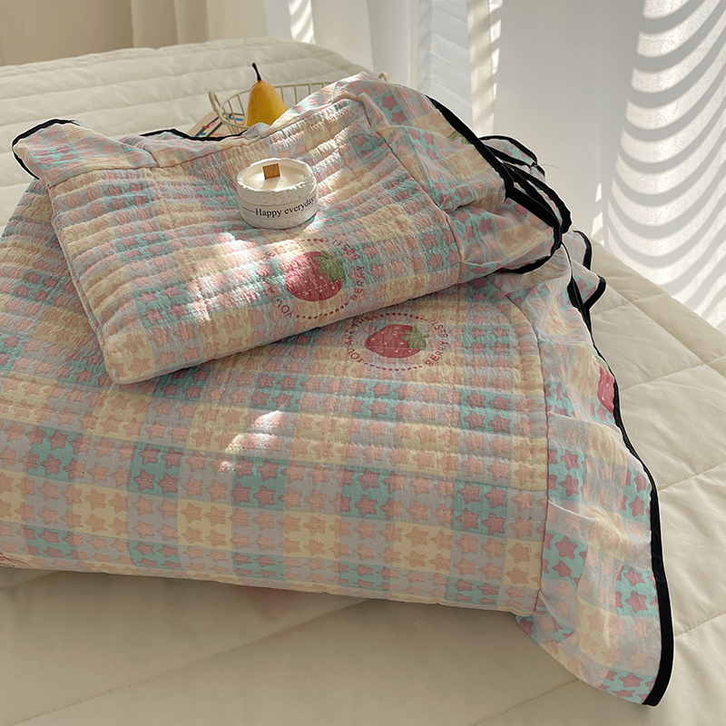 水洗棉夹棉床盖2025新款四季通用非全棉纯棉床单不移位防滑炕盖三