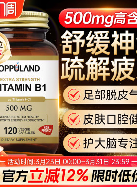 进口维生素B1高含量500mg硫胺素甲钴胺营养神经vb1片正品官方旗舰
