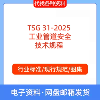TSG 31-2025  工业管道安全 技术规程 PDF文档代找代下载
