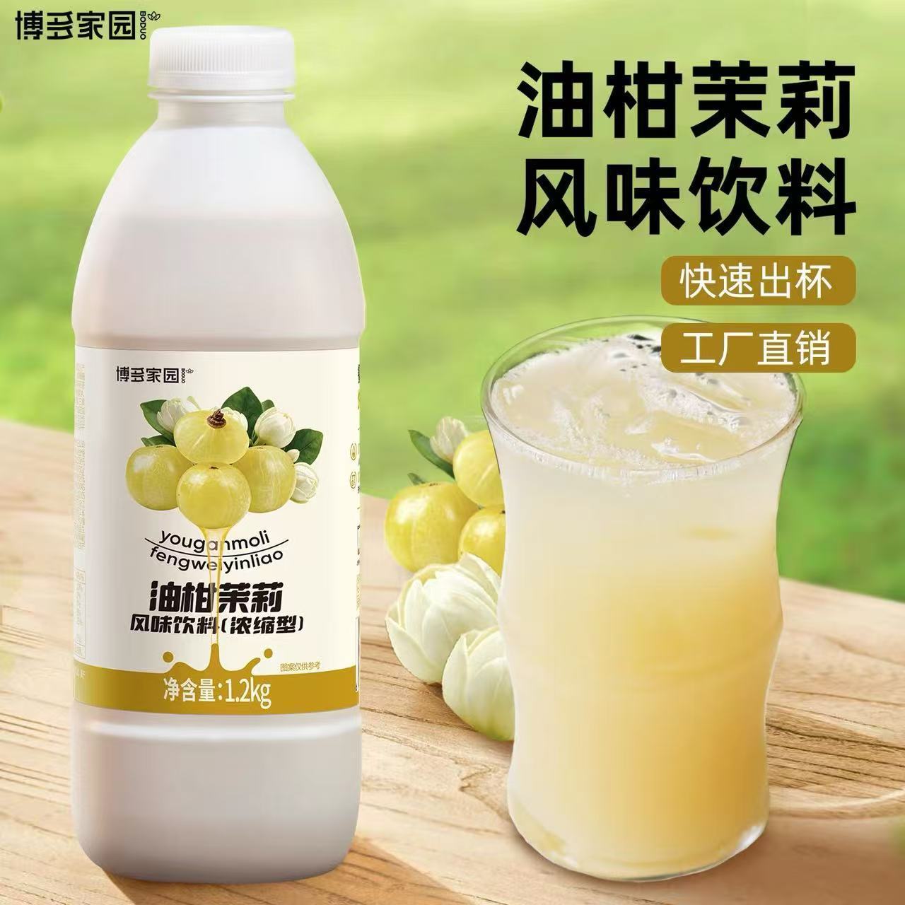 博多家园油柑茉莉风味饮料果味饮料1.2kg商用奶茶咖啡果汁饮料