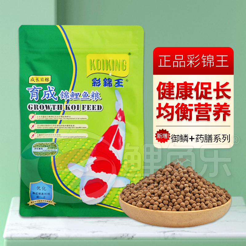 彩锦王鱼鳞锦鲤鱼饲料金鱼食鱼粮育成增色均衡上浮小颗粒正品包邮