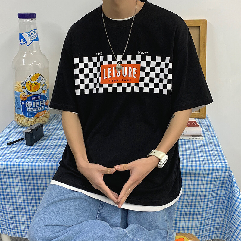 夏季短袖t恤2022新款潮流潮牌五分半袖休闲体TP030P33,男装T恤,电商D321A