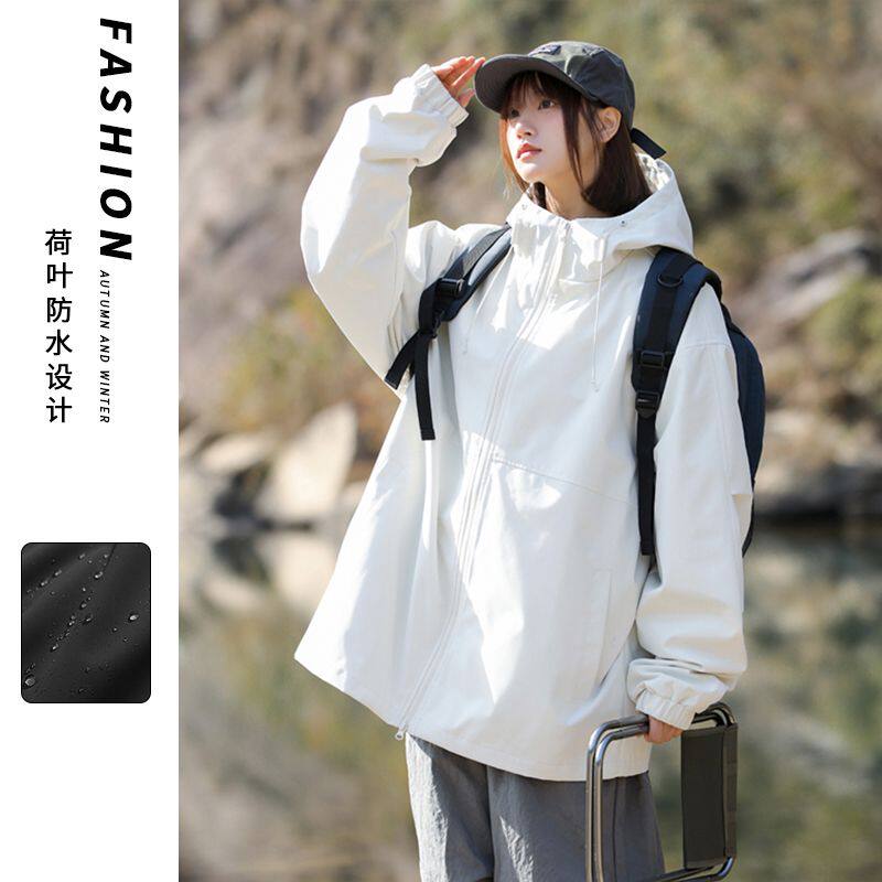 春秋新品撞色连帽夹克男女款潮牌ins青少年帅气外套J6093-特P70