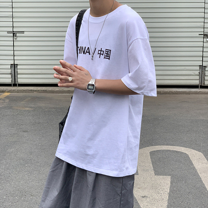 夏季新品潮男女字母七彩反光印花黑白短袖T恤D321  T041 P28图片