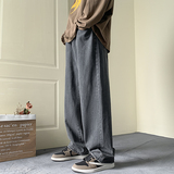 D321NK103P4580%棉20%聚酯纤维直筒拖地宽松牛仔裤，男装牛仔裤，电商D321A