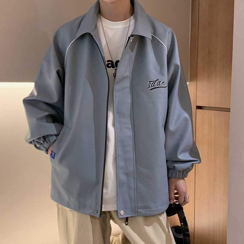 港风宽松落肩PU机车外套皮夹克D321H302P95,男装夹克,电商D321A
