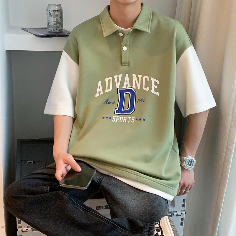 D321PL609P45假两件polo衫男夏季薄款翻领短袖T恤,男装Polo衫,电商D321A