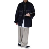 春秋明线工装外套青少年潮流衣服日系宽松休闲夹克H002P55控68，男装夹克，电商D321A