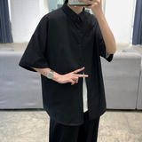 D321C05P30夏季冰丝衬衫男短袖港风痞帅衬衣外套，男装衬衫，电商D321A