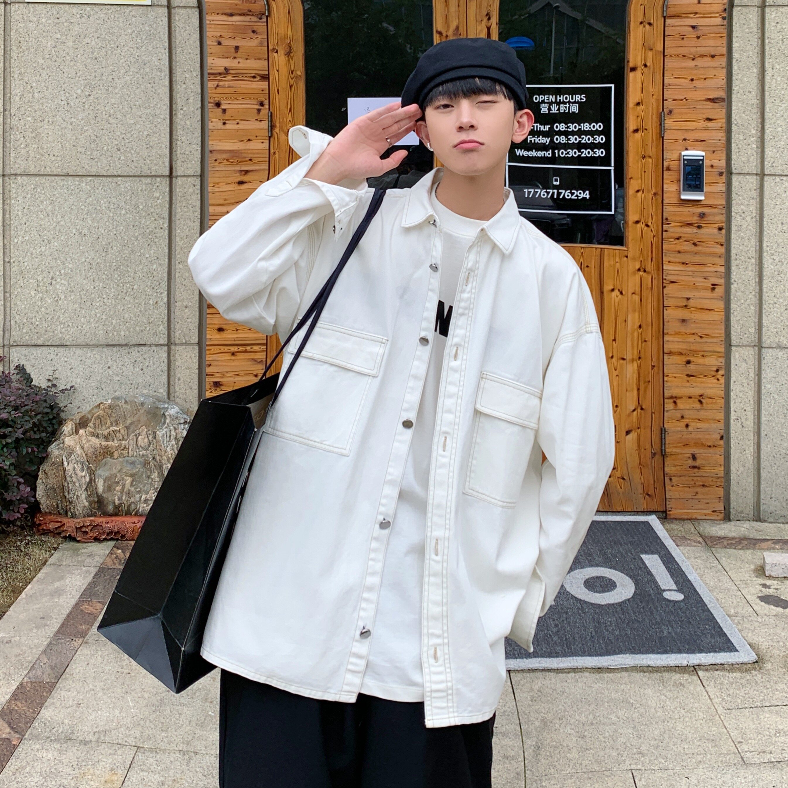春秋明线工装外套青少年潮流衣服日系宽松休闲夹克H002P55控68,男装夹克,电商D321A