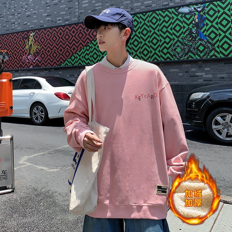 20新款秋冬时尚印花潮流打底衫上衣潮牌加绒卫衣W015,男装卫衣,电商D321A