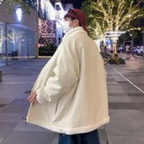 冬季宽松港风羊羔毛加绒加厚外套袄子男冬装D321B7372P125，男装棉衣，电商D321A