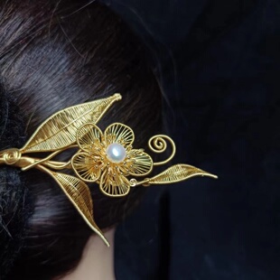 扶苏里原创重工绕线花朵发簪汉服古风旗袍头饰发簪