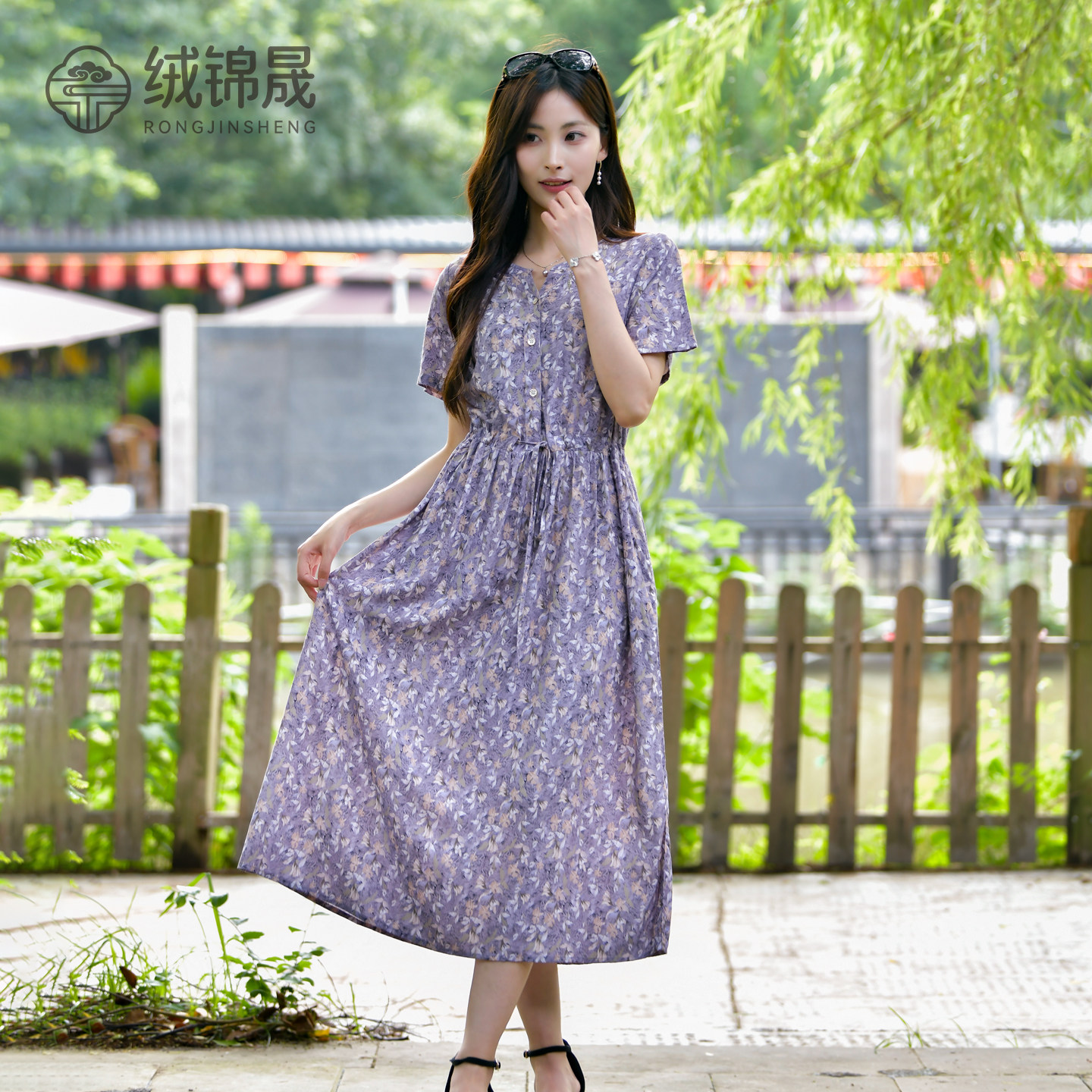 夏季新款棉绸连衣裙女