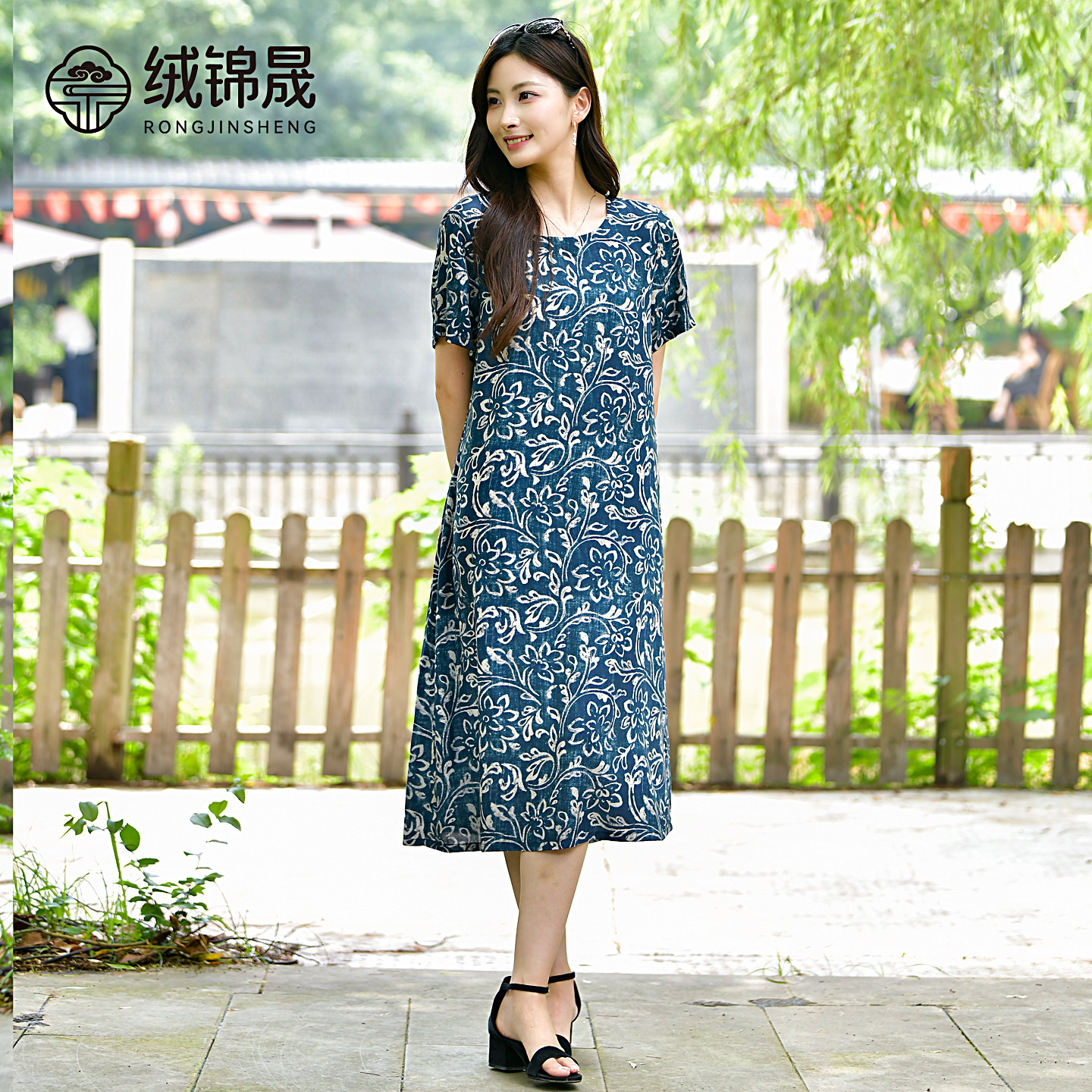 夏季新款棉绸连衣裙女图片