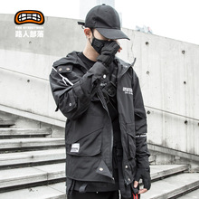 连帽宽松开衫 2019秋冬季 潮流外套 机能风夹克外套男个性 潮牌工装