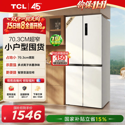 TCL409升离子杀菌净味养鲜风冷