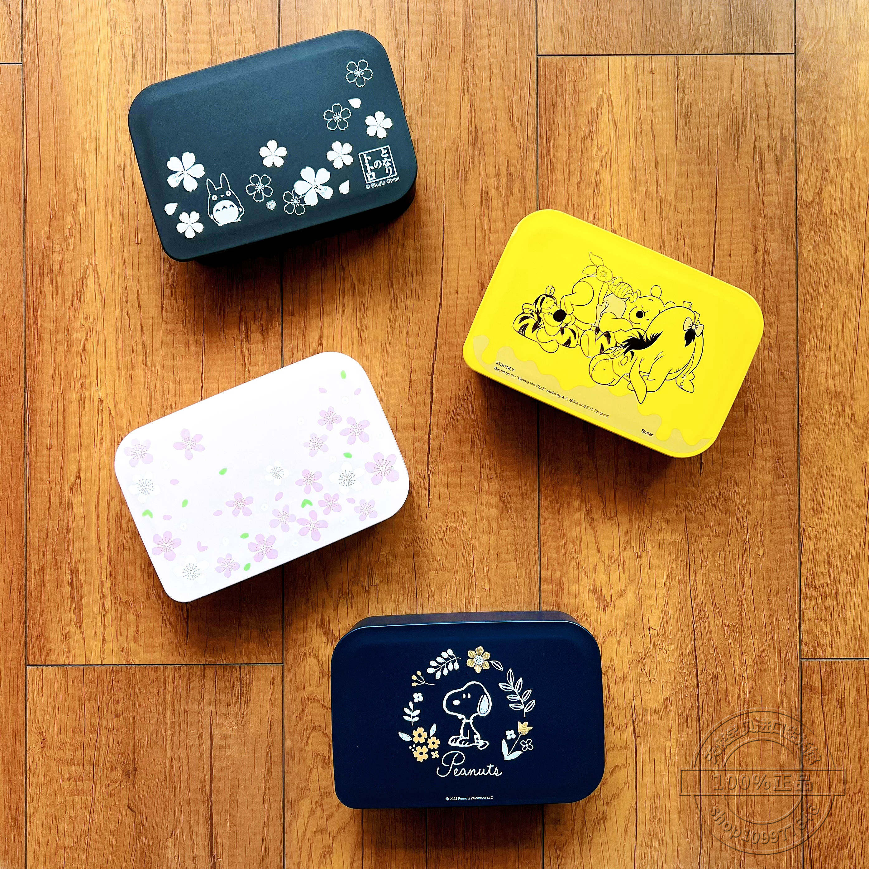 日本购回skater彩绘和风樱花龙猫史努比可微波塑料饭盒便当盒
