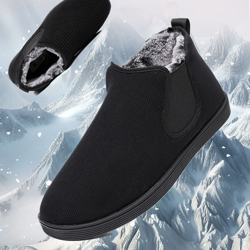 老北京布鞋男鞋冬季新款加绒加厚中老年人老头轻便防滑爸爸休闲鞋