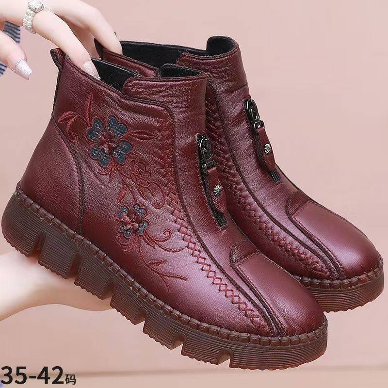 冬季正品老北京布鞋女士棉鞋保暖防水防滑牛筋底中年妈妈短靴大码,女鞋,马丁靴,淘宝优惠券,粉丝福利购,淘宝优惠卷