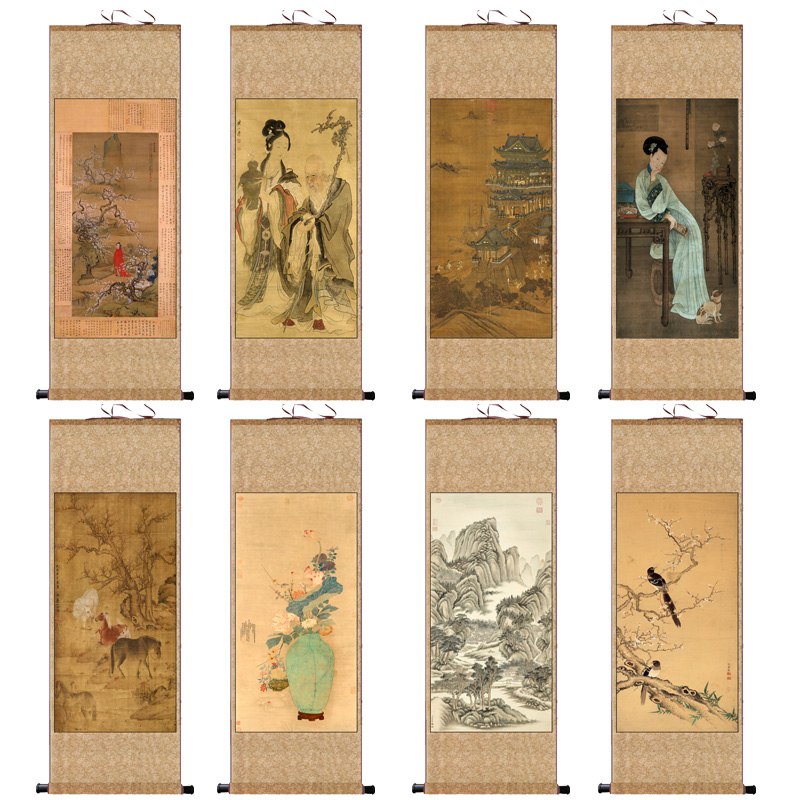 春闺倦读清 永瑢 春山游骑图仿古名家山水人物字画花鸟画丝绸卷轴