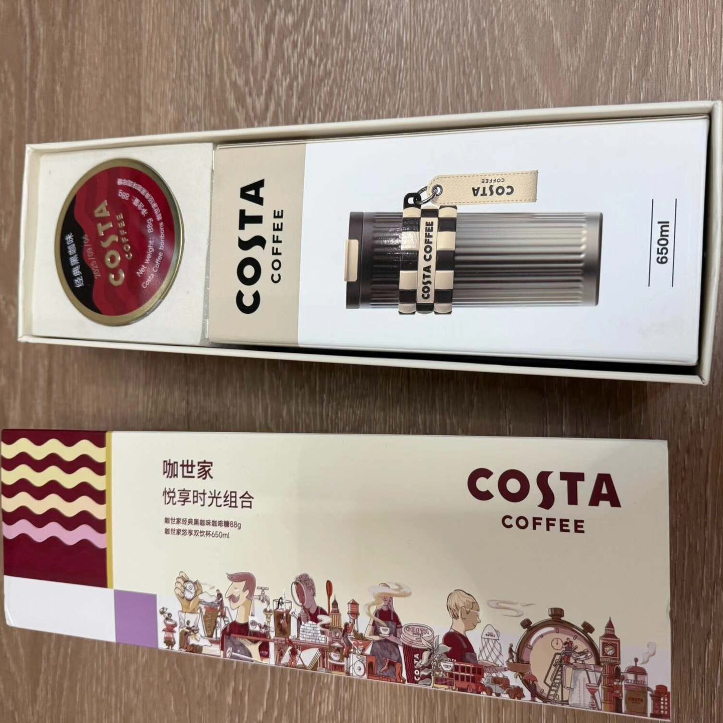 Costa优享双饮杯冰霸保温杯时光组合礼盒装带手提袋650ml礼品绝版