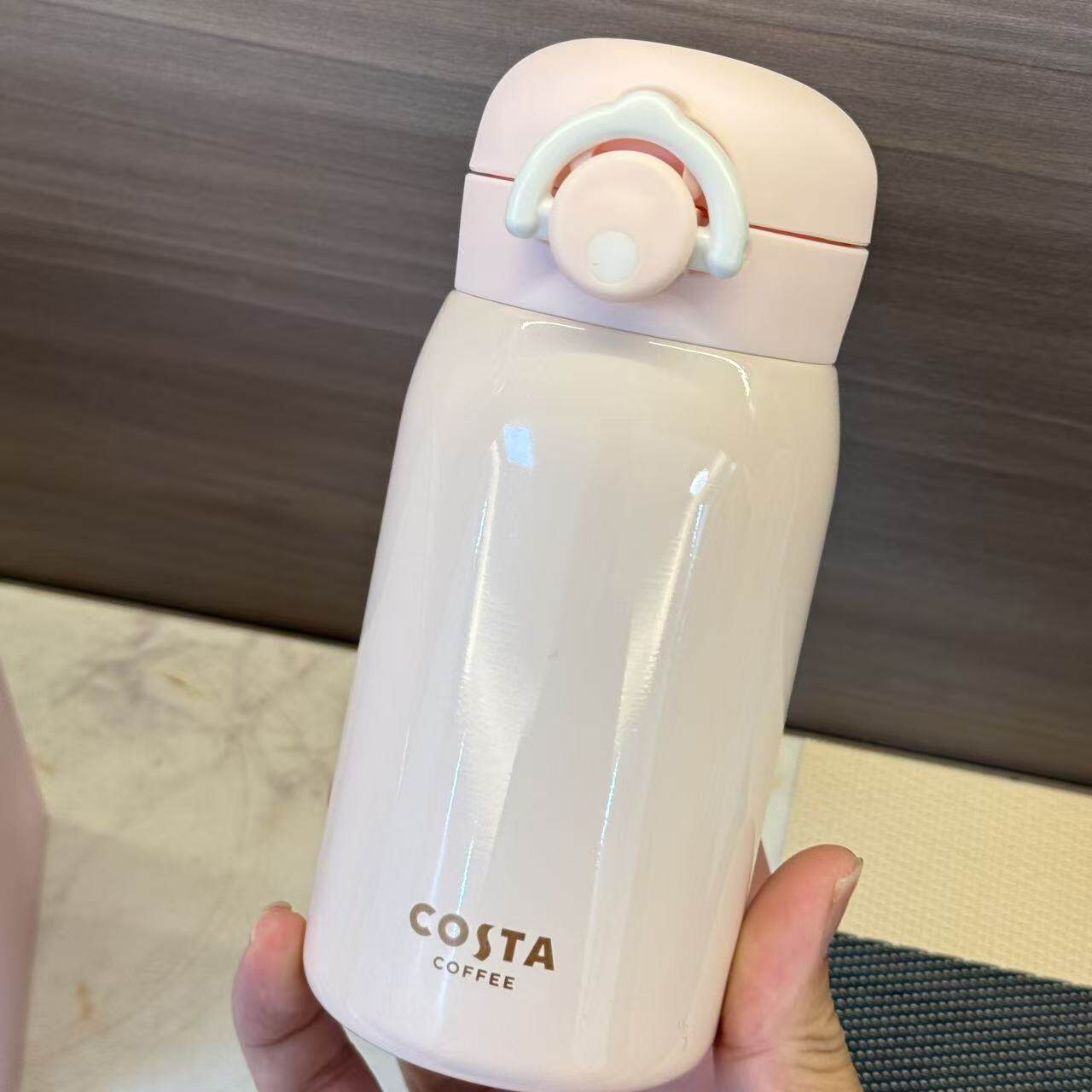 COSTA许你桃花320ml迷你保温口袋杯女生高颜值有财花精致小巧便携