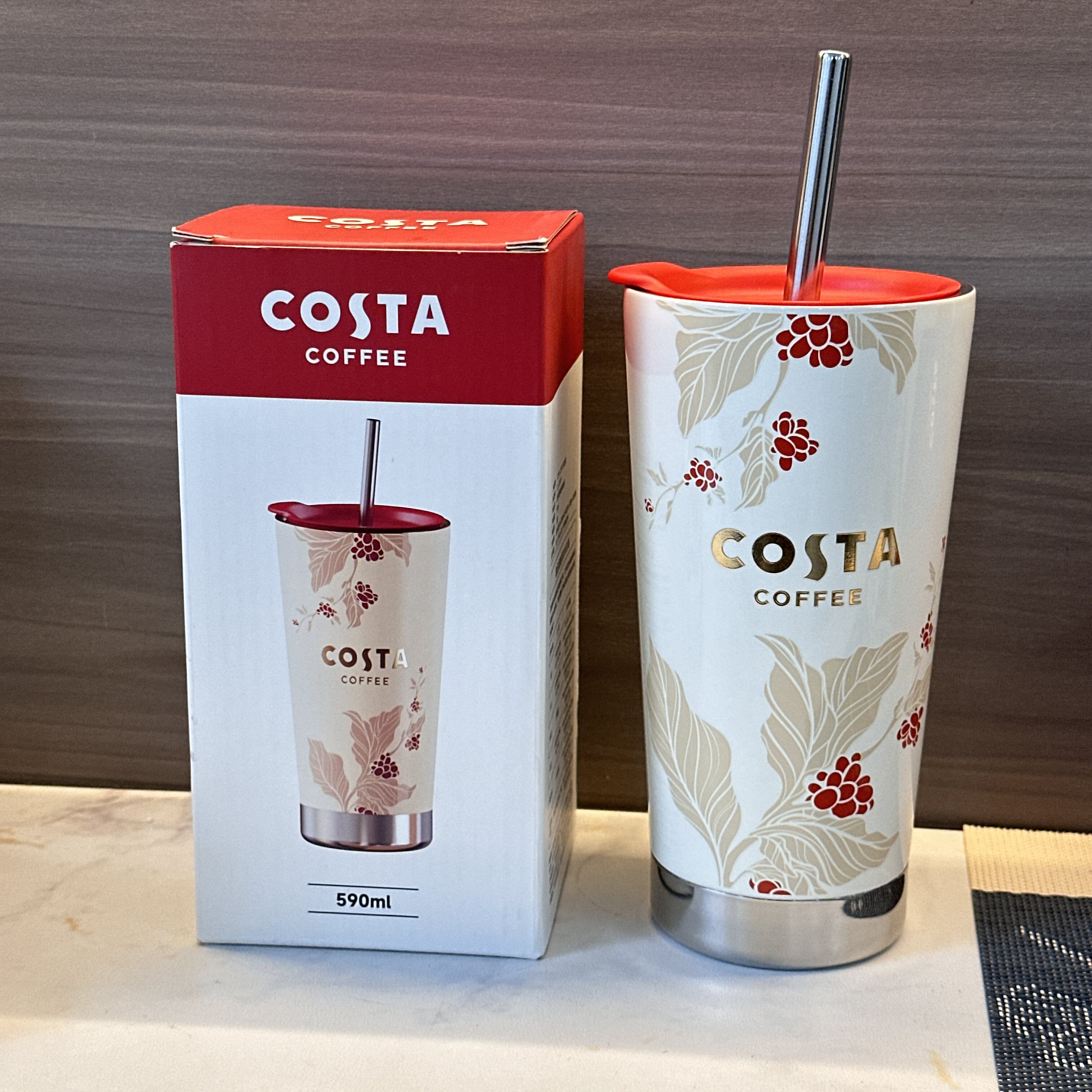 COSTA酷萃逸彩咖啡杯316不锈钢杯高颜值带礼盒590ml25年最新款