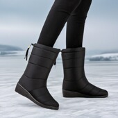 大码 冬东北中筒雪地靴防水加绒靴子加厚保暖棉鞋 防滑中年妈妈女靴