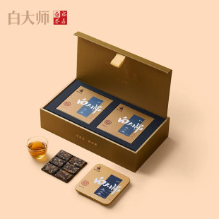 白大师福鼎高山老白茶经典小方片2017年寿眉礼盒紧压茶叶正宗240g