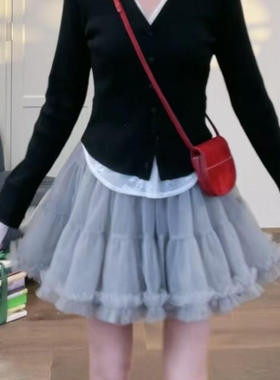 现货/重工tutu裙层叠式半身短裙春蓬蓬蛋糕裙韩系a字裙百搭少女裙