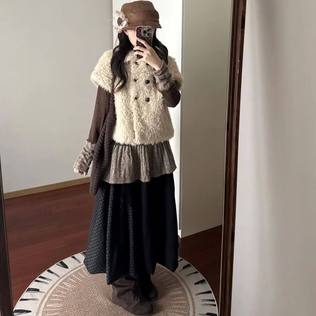 现货/可爱毛毛上衣羊羔毛外套2025小众设计感毛绒外套百搭小个子