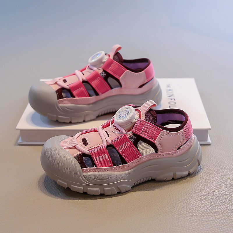 女孩童鞋2026春夏新款儿童中大童包头凉鞋女童夏季外穿运动凉鞋