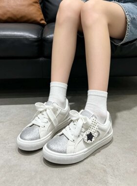时尚小众简约韩版低帮学生板鞋女童2026春秋新款系带休闲鞋