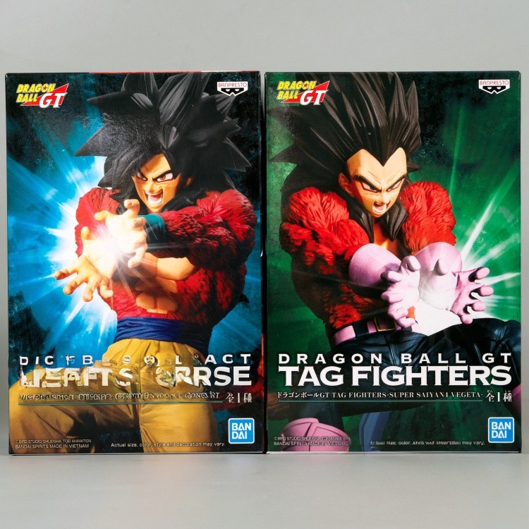 现货日本动漫万代龙珠GT景品TAG 超级赛亚人四孙悟空 贝吉塔 手办