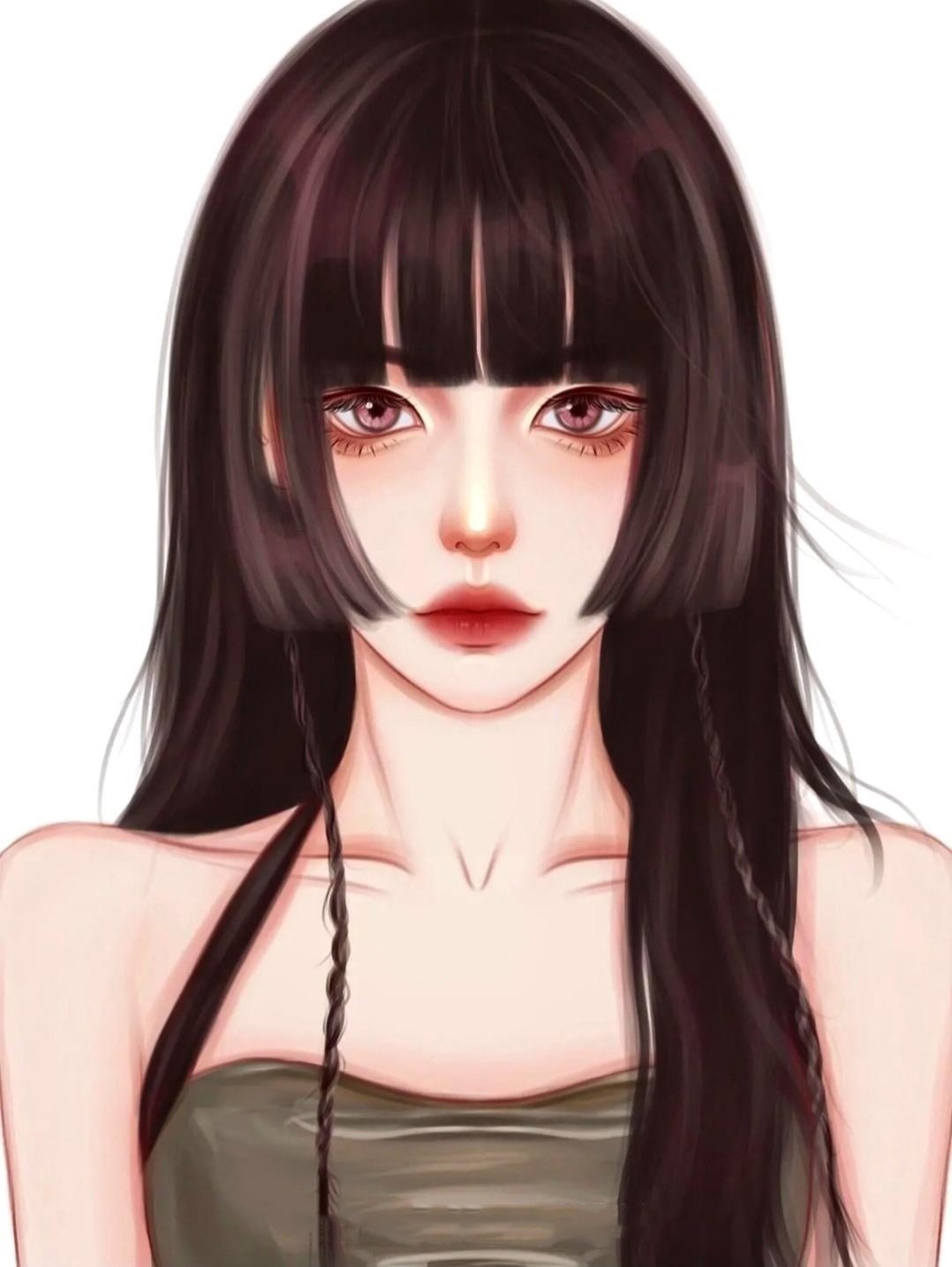 公主切假发二次元齐刘海假发女自然无痕齐刘海片姬发式网红假发