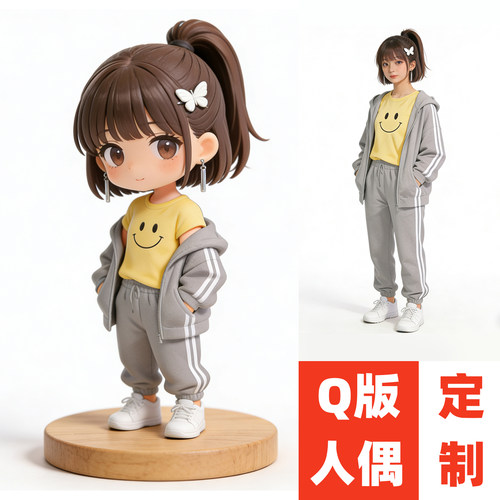 Q版软陶公仔照片定制走心礼物