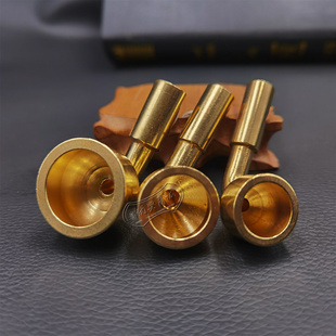 纯铜烟斗烟锅头老式烟具配件 黄铜传统旱烟袋锅大口烟斗diy金属锅