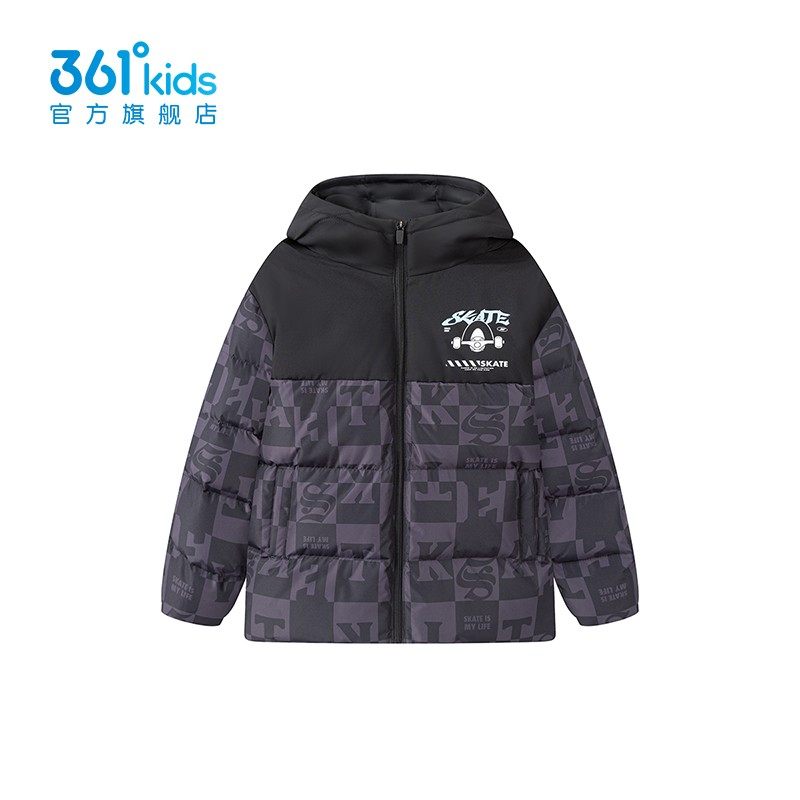 商场同款361童装男童羽绒服冬季新款中大童连帽宽松保暖防风外套