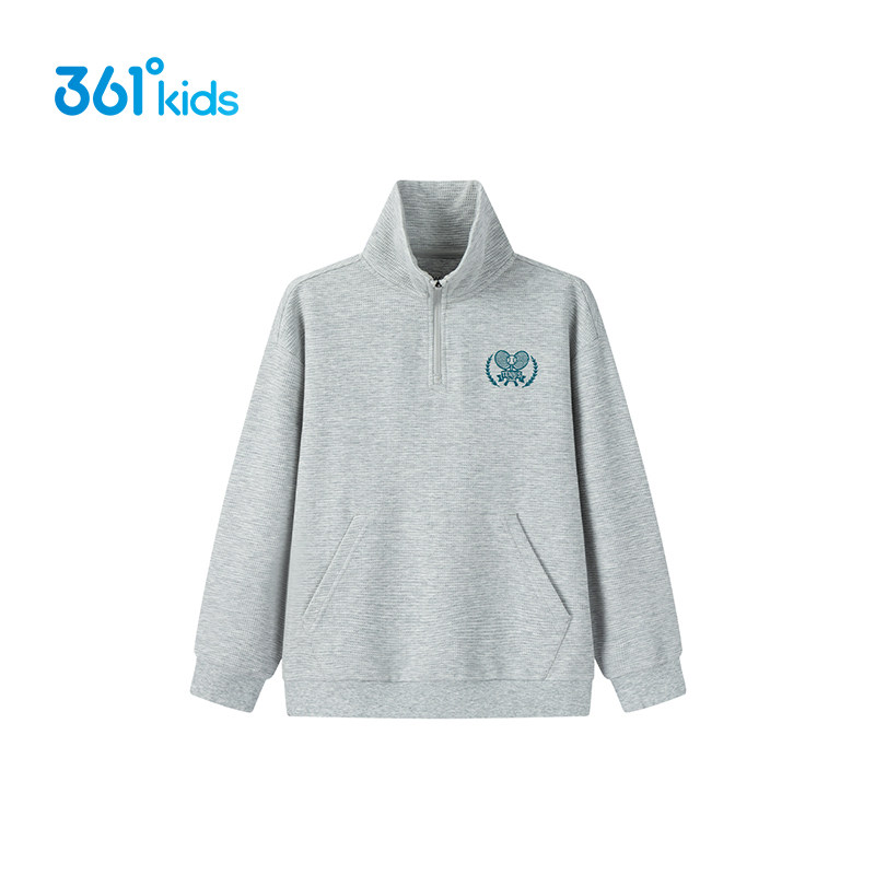 361童装 男童套头卫衣2026春季新款大小童儿童半拉链立领休闲卫衣